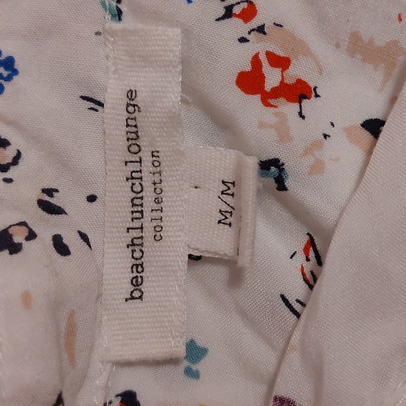 BeachLunchLounge Multicolor Abstract Print Long Sleeve Button Front Shirt Size M - Picture 8 of 9